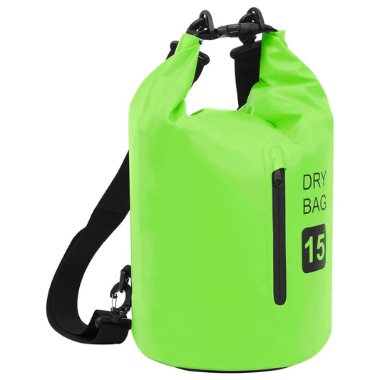 Packsack mit Reißverschluss, grün, 4 Gallonen PVC