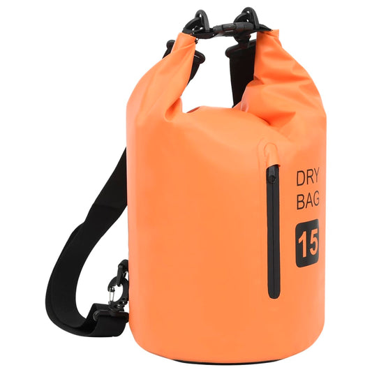 Packsack mit Reißverschluss, Orange, 4 Gallonen PVC