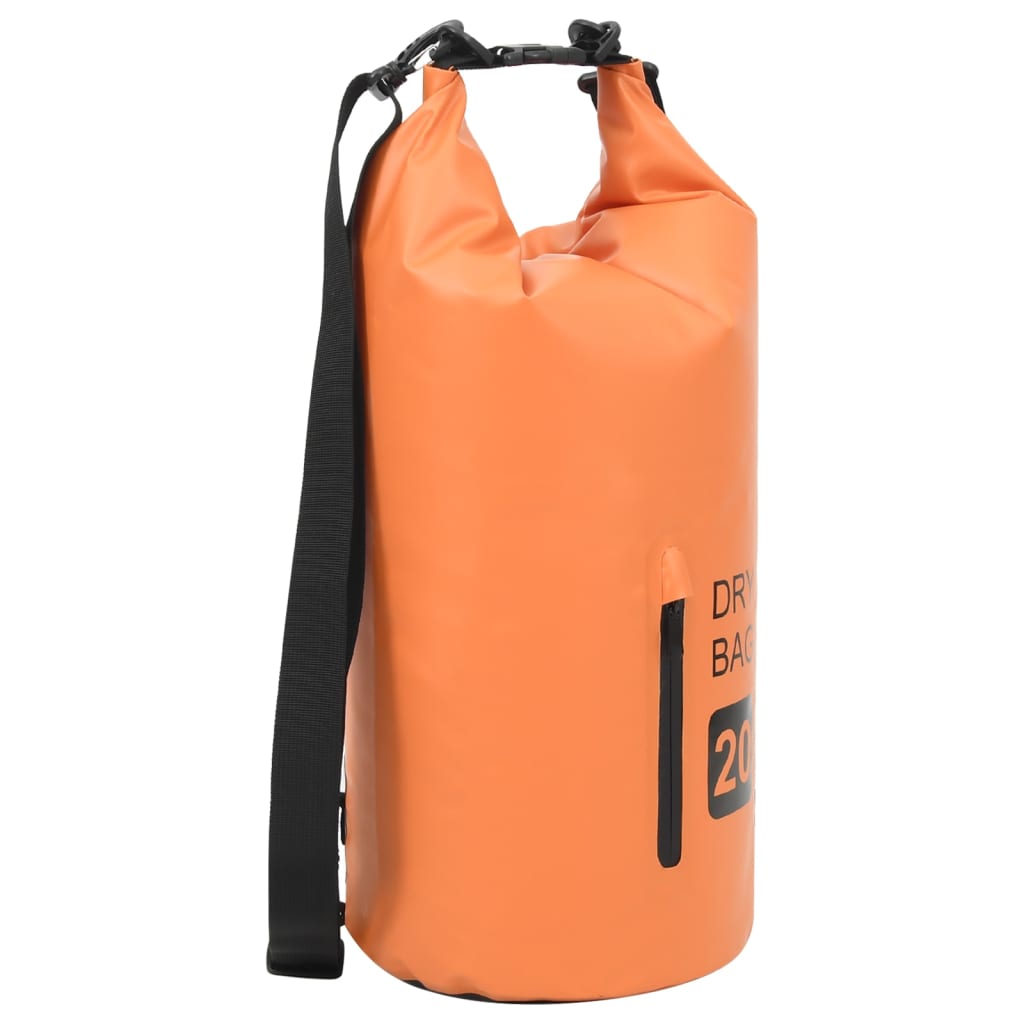 Packsack mit Reißverschluss, Orange, 5,3 Gallonen PVC