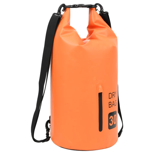 Trockentasche mit Reißverschluss, Orange, 7,9 Gallonen PVC