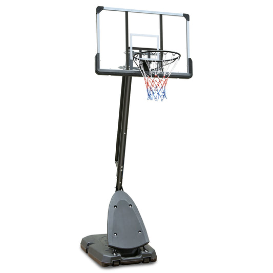 屋外の高さ調節可能な7.5から10フィートのバスケットボールフープ、44インチのバックボード、安定したベースとホイール付きのポータブルバスケットボールゴールシステムに使用します。