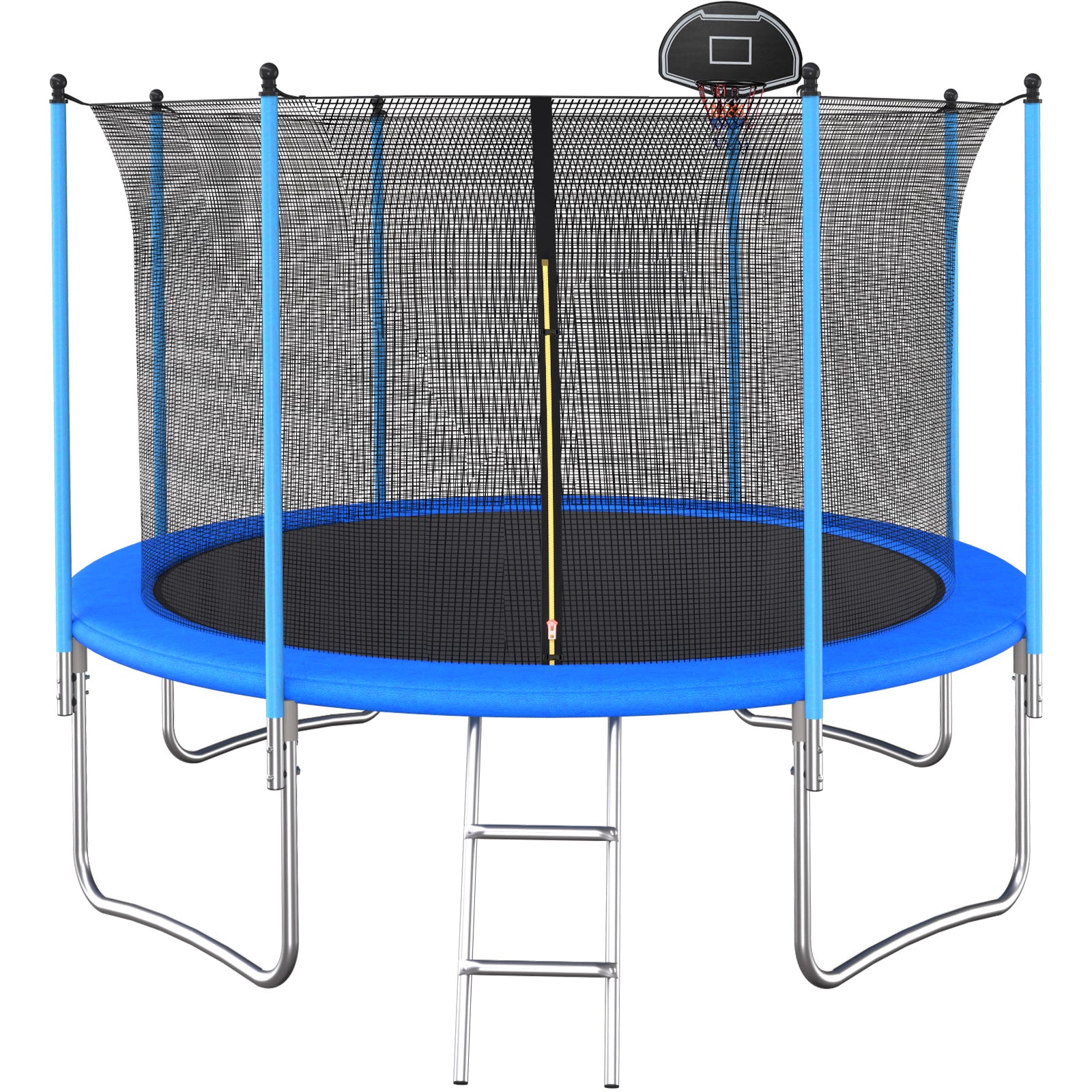 Oryxearth 10FT Outdoor Trampoline with Safety Net & Ladder, GS EN71 Certified Backyard Trampoline for Kids & Families, Heavy-Duty Galvanized Steel Frame, 265 lbs Capacity